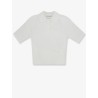 Cropped cotton and silk polo shirt