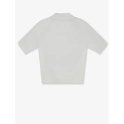 Cropped cotton and silk polo shirt