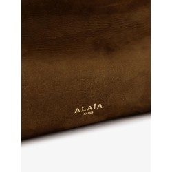 East West leather shoulder bag with engraved logo lettering
