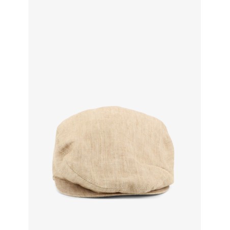 Linen hat with embroidered logo