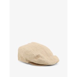 Linen hat with embroidered logo