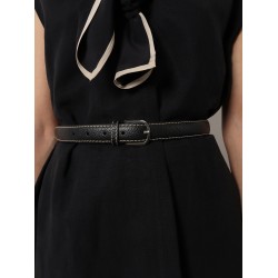 Slim Grained leather belt
