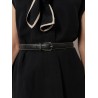 Slim Grained leather belt