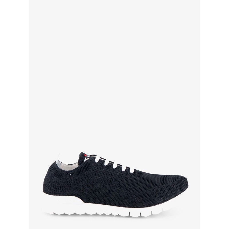 Knitted fabric sneakers with embroidered logo