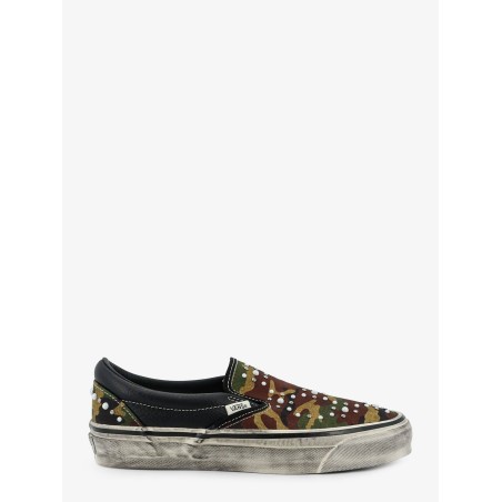 LX Classic Slip-On 98 canvas and leather sneakers with all-over metal beads