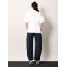 Boxy cotton blend t-shirt