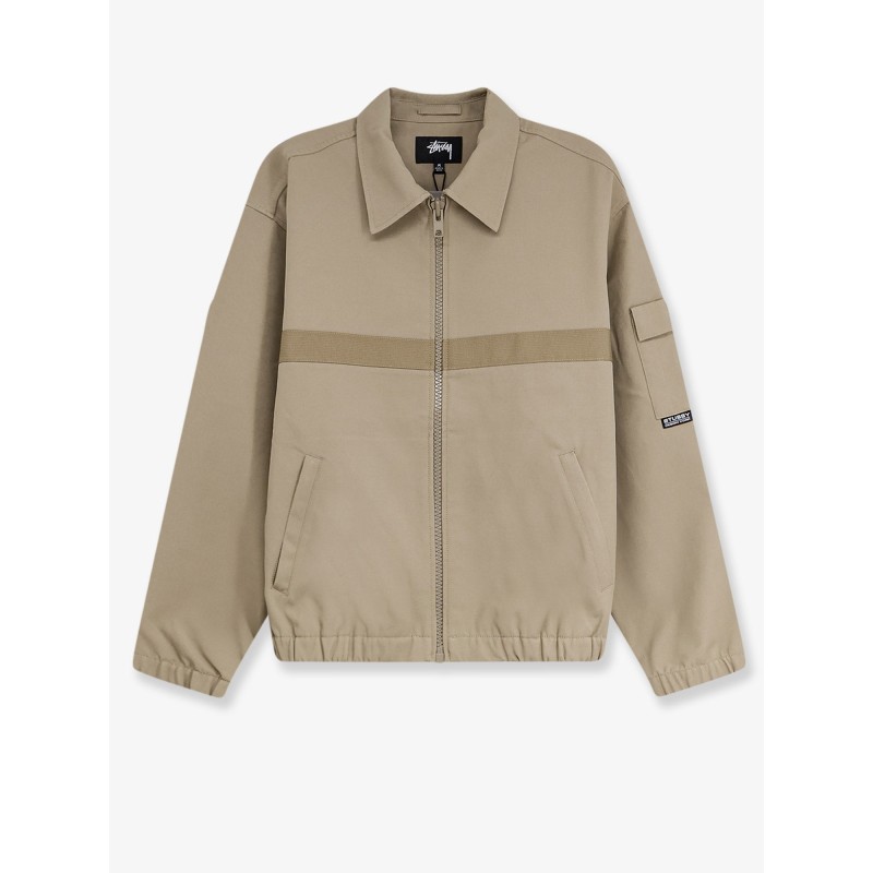 Mechanic jacket with grosgrain band