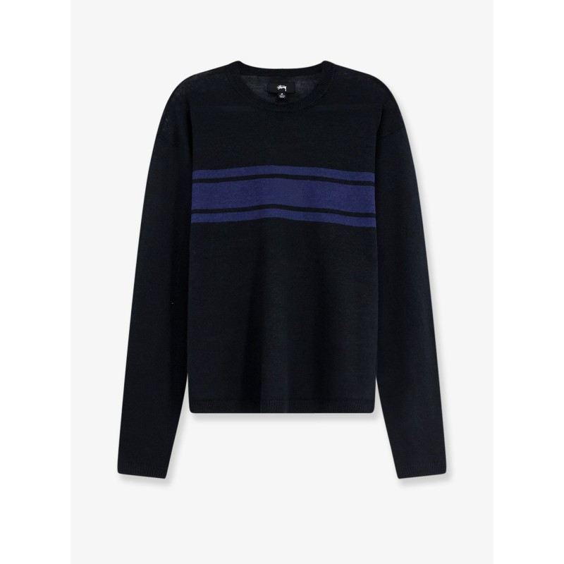 Striped cotton and linen sweater