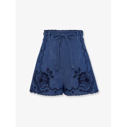 Aster embroidered denim shorts