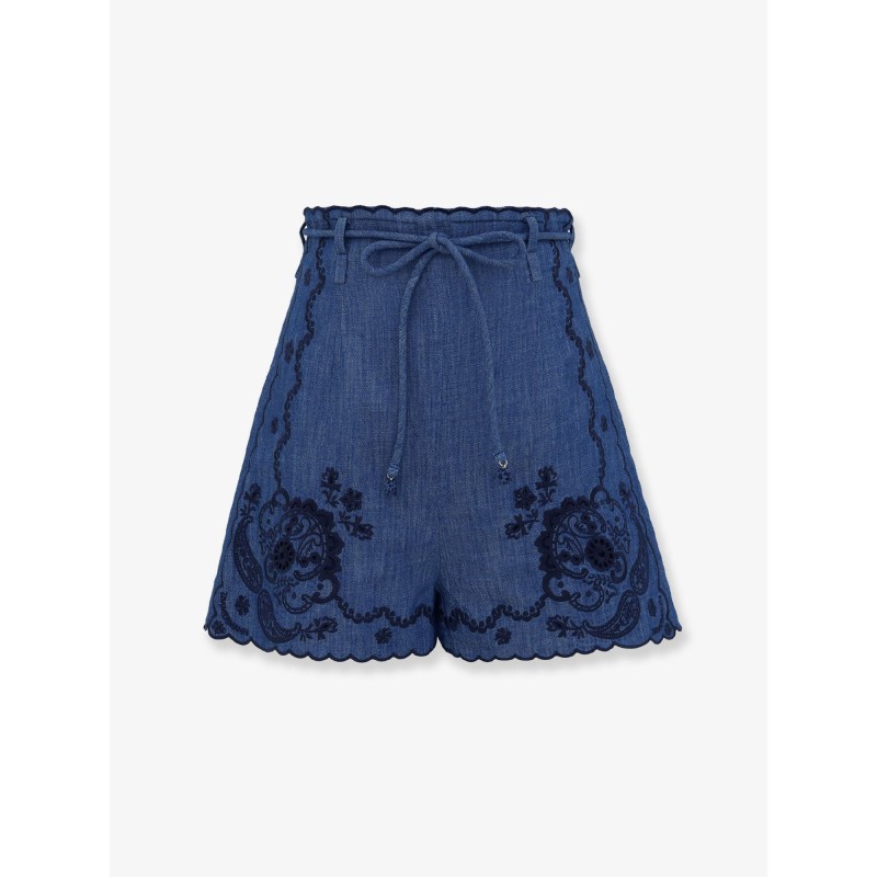 Aster embroidered denim shorts
