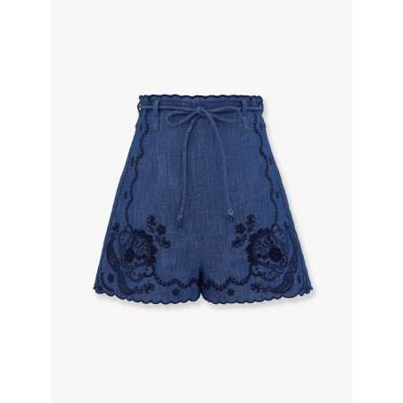 Aster embroidered denim shorts