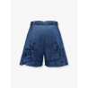 Aster embroidered denim shorts