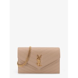 Leather shoulder bag with metal Cassandre logo