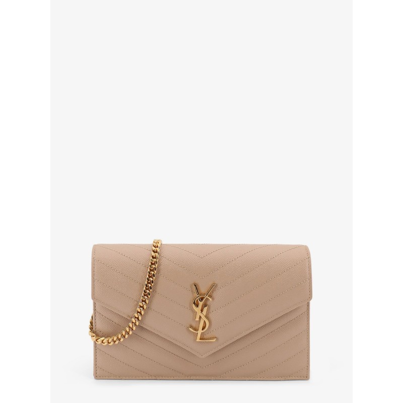 Leather shoulder bag with metal Cassandre logo