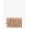 Leather shoulder bag with metal Cassandre logo