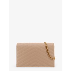 Leather shoulder bag with metal Cassandre logo