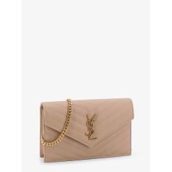 Leather shoulder bag with metal Cassandre logo