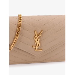 Leather shoulder bag with metal Cassandre logo