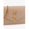Leather shoulder bag with metal Cassandre logo