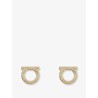Gancini Crystals Brass Earrings