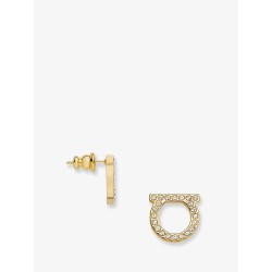 Gancini Crystals Brass Earrings