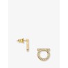Gancini Crystals Brass Earrings