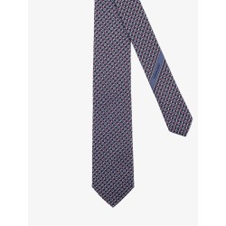 Crema silk tie with Intreccio print