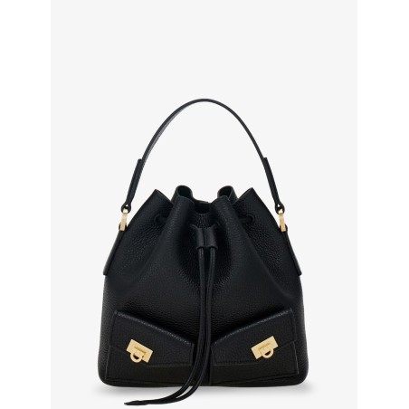 Leather bucket bag