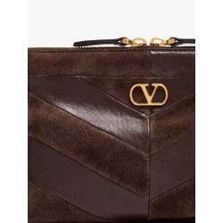 Panthea suede and leather crossbody bag