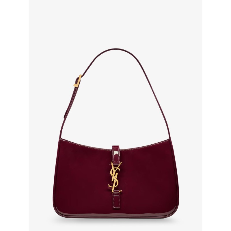 LE 5 À 7 bordeaux patent leather shoulder bag