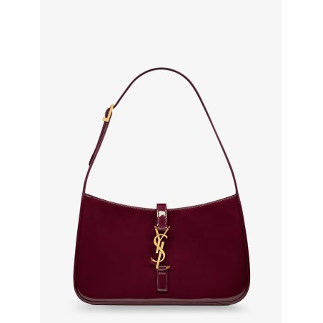 LE 5 À 7 bordeaux patent leather shoulder bag