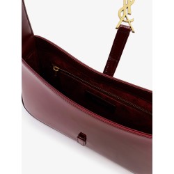 LE 5 À 7 bordeaux patent leather shoulder bag