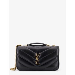Loulou leather shoulder bag with metal Cassandre logo