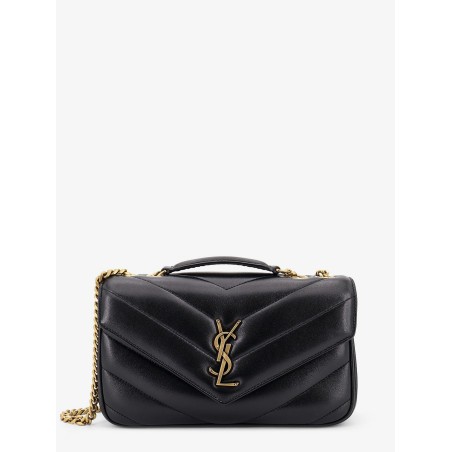 Loulou leather shoulder bag with metal Cassandre logo