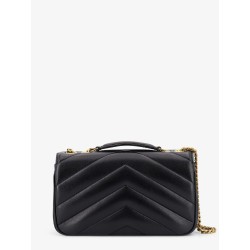 Loulou leather shoulder bag with metal Cassandre logo