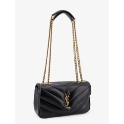Loulou leather shoulder bag with metal Cassandre logo