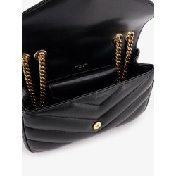 Loulou leather shoulder bag with metal Cassandre logo