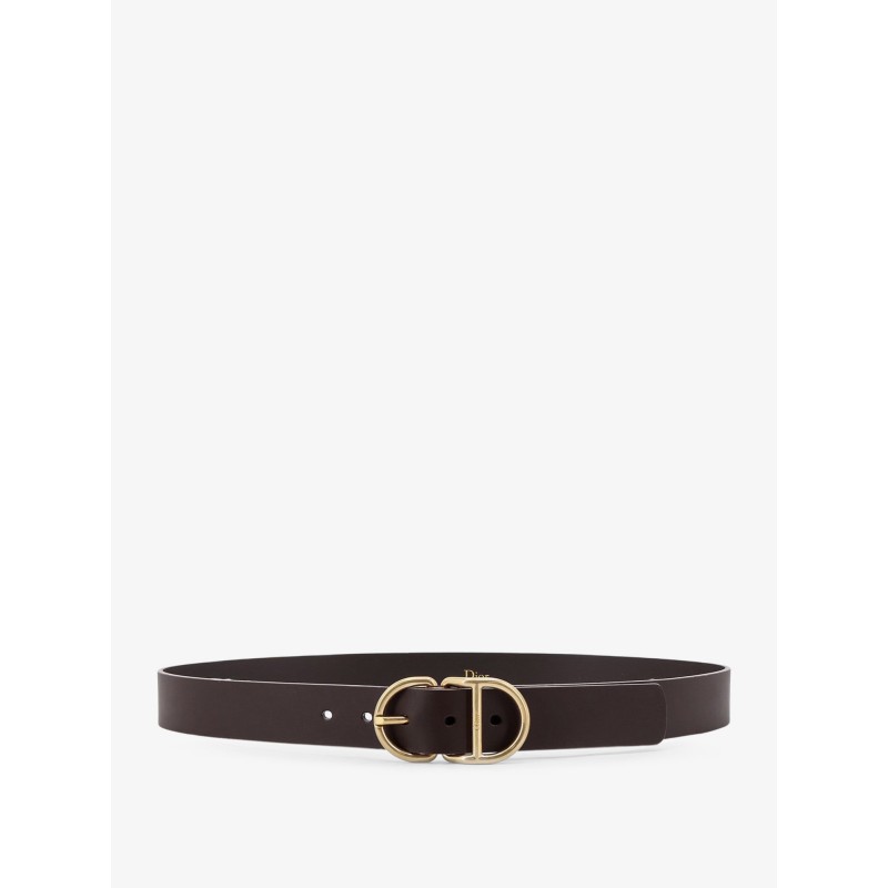 Leather belt with CD buckle