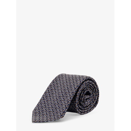 Crema silk tie with Intreccio print