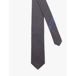 Crema silk tie with Intreccio print