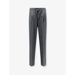 Virgin wool trousers with adjustable drawstring