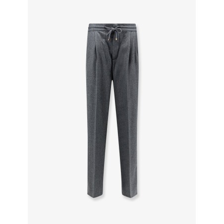 Virgin wool trousers with adjustable drawstring