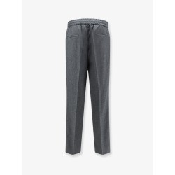 Virgin wool trousers with adjustable drawstring