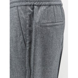 Virgin wool trousers with adjustable drawstring
