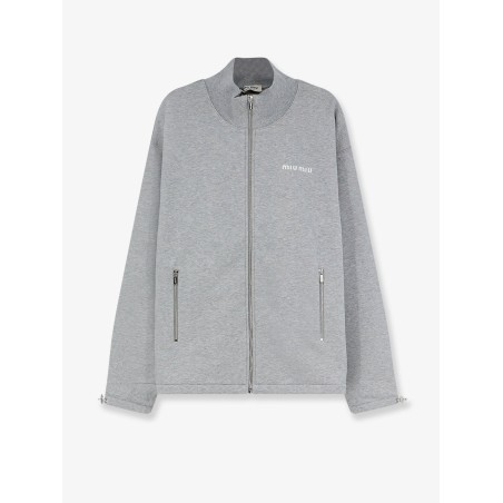 Oversize cotton sweatshirt with zip closure