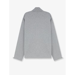 Oversize cotton sweatshirt with zip closure
