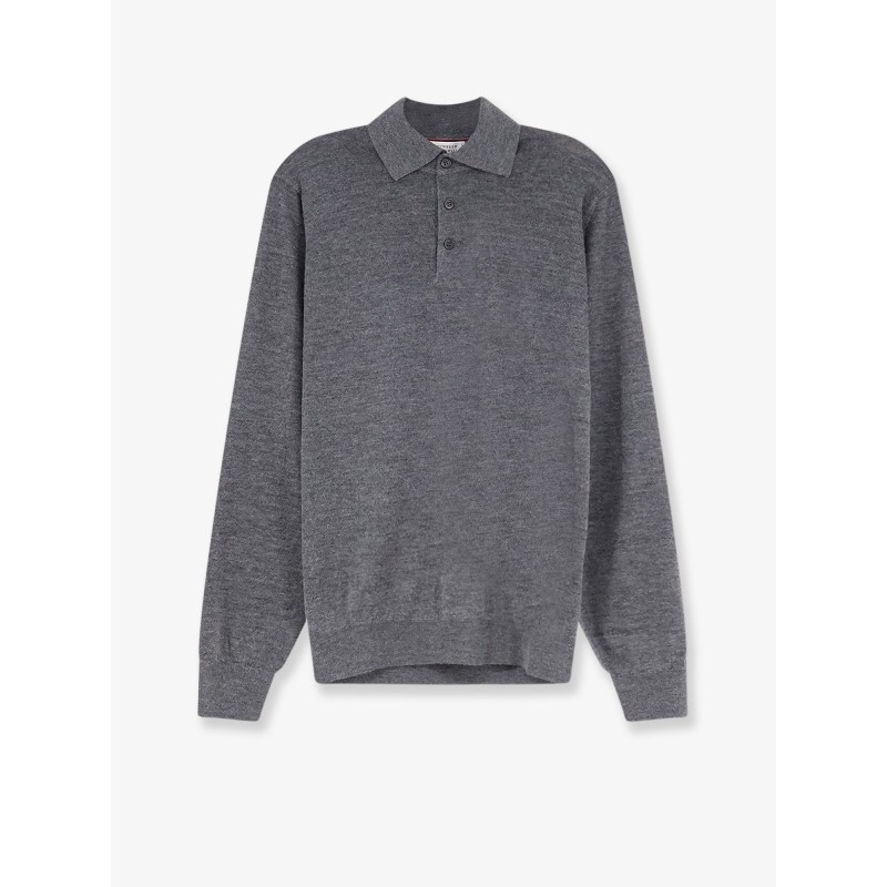 Cashmere and silk polo shirt