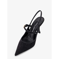 Leather and suede pumps