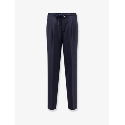 Virgin wool trousers with adjustable drawstring