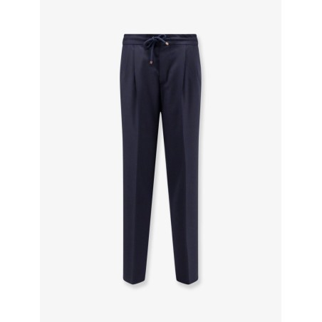 Virgin wool trousers with adjustable drawstring